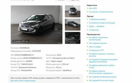 Hyundai Solaris II рестайлинг, 2011 год, 1 050 000 рублей, 1 фотография