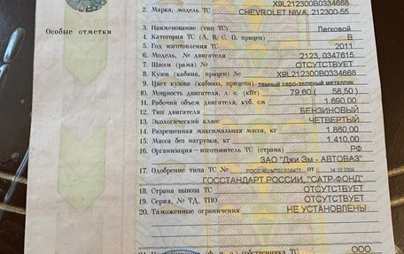 Chevrolet Niva I рестайлинг, 2011 год, 700 000 рублей, 1 фотография