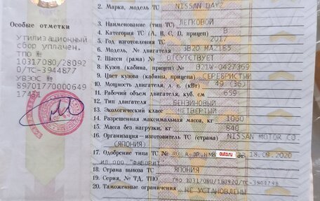 Nissan Dayz I рестайлинг, 2017 год, 650 000 рублей, 15 фотография