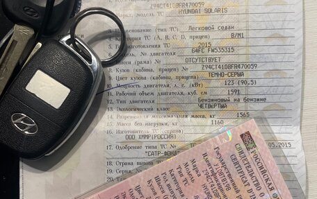 Hyundai Solaris II рестайлинг, 2015 год, 865 000 рублей, 20 фотография