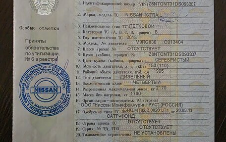 Nissan X-Trail, 2013 год, 1 780 000 рублей, 20 фотография