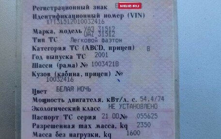 ЛуАЗ 3151, 2001 год, 140 000 рублей, 9 фотография